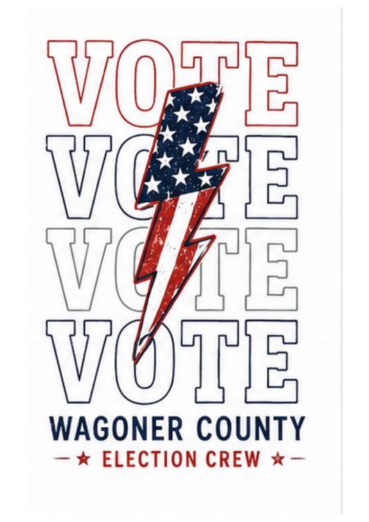 US Flag Vote Wagoner County Election Crew